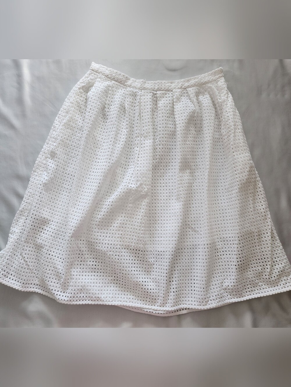 Michael Kors White 100% Cotton Eyelet A-Line Skirt - Size 6